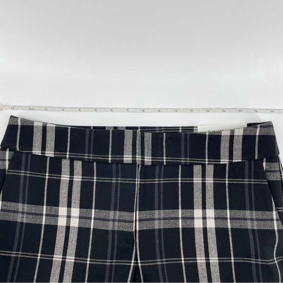 Ann Taylor Womens The Straight Pant Black Blue Plaid 4 New - Picture 6 of 6